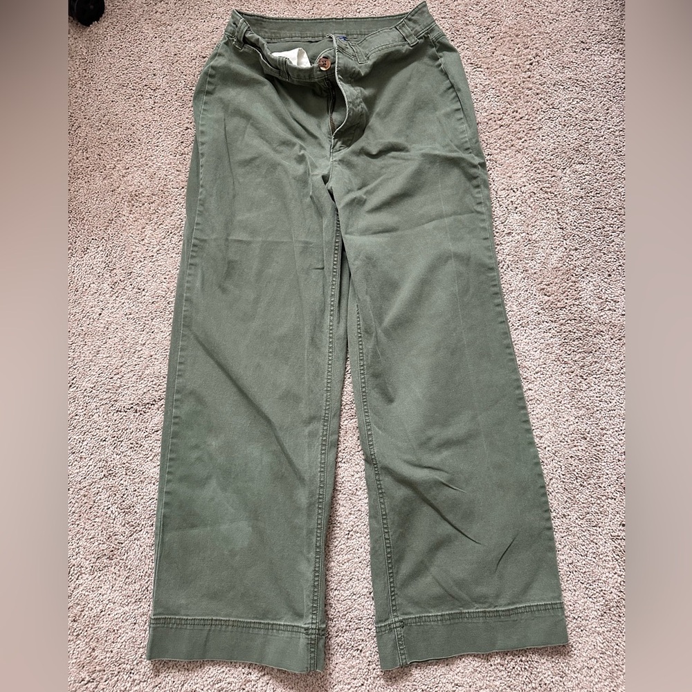 Green Old Navy High Rise Wide Leg Pants